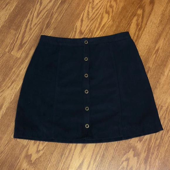Hollister Dresses & Skirts - Navy Suede Skirt